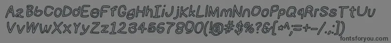 Fonte Numbbunnybdoutita – fontes pretas em um fundo cinza