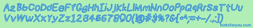 Numbbunnybdoutita Font – Blue Fonts on Green Background