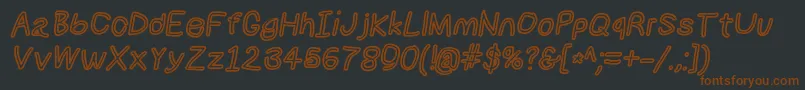 Шрифт Numbbunnybdoutita – коричневые шрифты на чёрном фоне