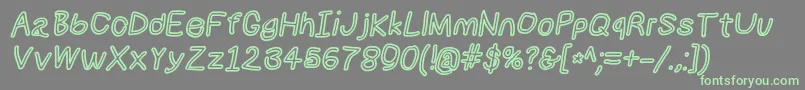 Numbbunnybdoutita Font – Green Fonts on Gray Background