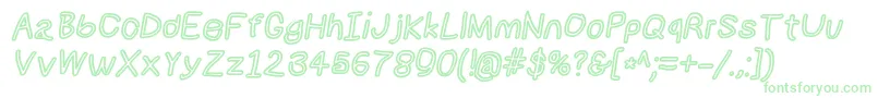 Numbbunnybdoutita-Schriftart – Grüne Schriften auf weißem Hintergrund