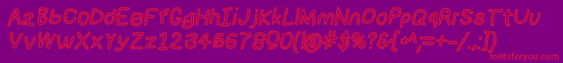 Numbbunnybdoutita Font – Red Fonts on Purple Background