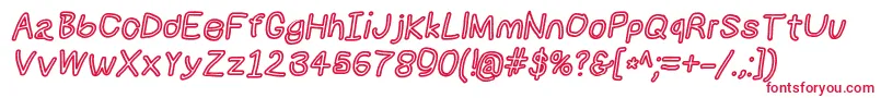 Numbbunnybdoutita Font – Red Fonts on White Background