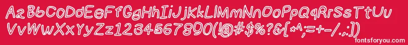 フォントNumbbunnybdoutita – 赤い背景に白い文字