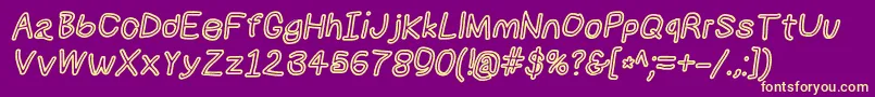 Numbbunnybdoutita Font – Yellow Fonts on Purple Background