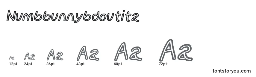 Размеры шрифта Numbbunnybdoutita