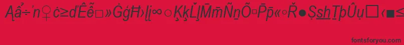 ArialNarrowSpecialG2Italic Font – Black Fonts on Red Background