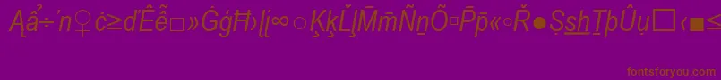 ArialNarrowSpecialG2Italic Font – Brown Fonts on Purple Background