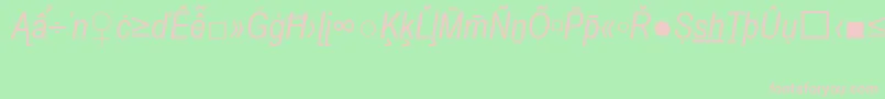 ArialNarrowSpecialG2Italic-fontti – vaaleanpunaiset fontit vihreällä taustalla