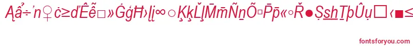 Czcionka ArialNarrowSpecialG2Italic – czerwone czcionki