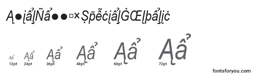 Größen der Schriftart ArialNarrowSpecialG2Italic