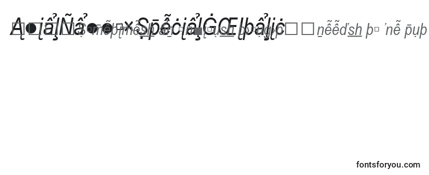 ArialNarrowSpecialG2Italic Font