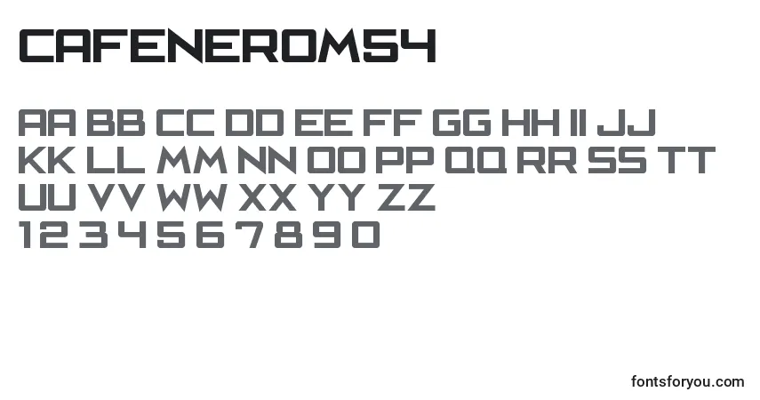 Fuente CafeNeroM54 - alfabeto, números, caracteres especiales