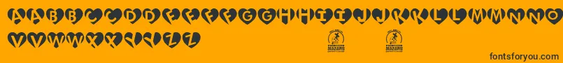 LoveInitials Font – Black Fonts on Orange Background