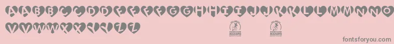 LoveInitials Font – Gray Fonts on Pink Background