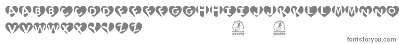 フォントLoveInitials – 白い背景に灰色の文字