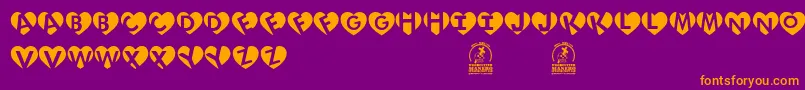 LoveInitials Font – Orange Fonts on Purple Background