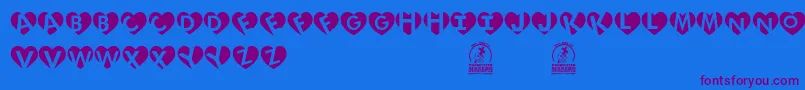 LoveInitials Font – Purple Fonts on Blue Background