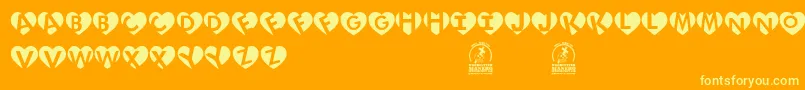 LoveInitials Font – Yellow Fonts on Orange Background