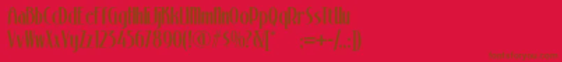 Czcionka Stony – brązowe czcionki na czerwonym tle