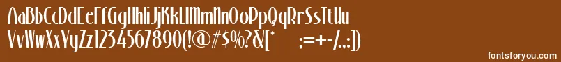 Weitere Informationen zur Stony-Schriftart Stony-Schriftart – Weiße Schriften auf braunem Hintergrund