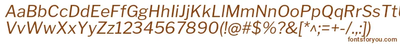 LibrefranklinItalic-fontti – ruskeat fontit valkoisella taustalla