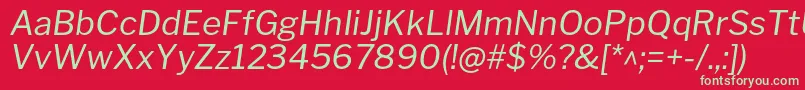 LibrefranklinItalic Font – Green Fonts on Red Background