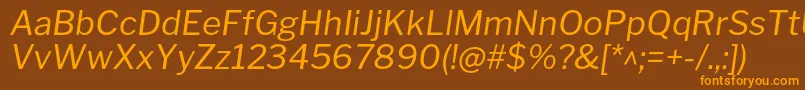 LibrefranklinItalic Font – Orange Fonts on Brown Background