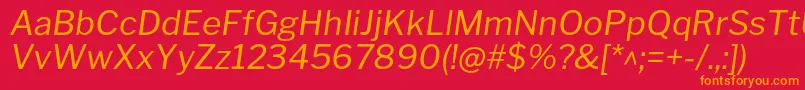 LibrefranklinItalic Font – Orange Fonts on Red Background