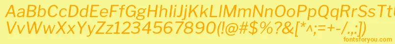 LibrefranklinItalic Font – Orange Fonts on Yellow Background