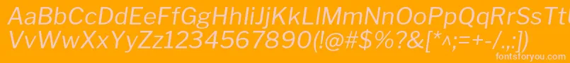 LibrefranklinItalic Font – Pink Fonts on Orange Background