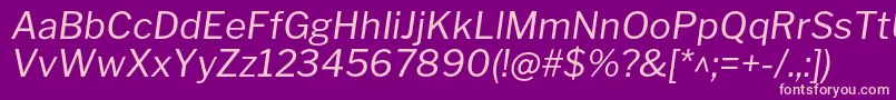 LibrefranklinItalic Font – Pink Fonts on Purple Background