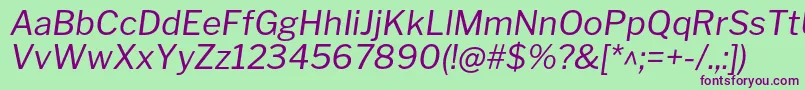 LibrefranklinItalic Font – Purple Fonts on Green Background