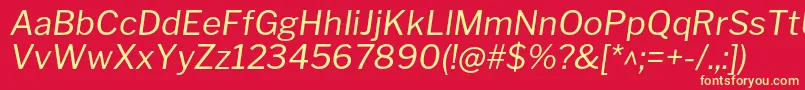 LibrefranklinItalic Font – Yellow Fonts on Red Background