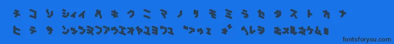 DemoncubicblockNkpTile Font – Black Fonts on Blue Background