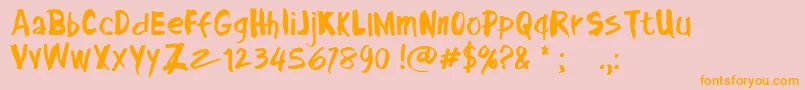 MidnightRegular Font – Orange Fonts on Pink Background