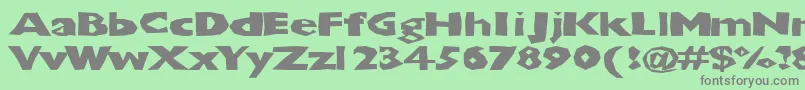 Chunkoblockoxtradark Font – Gray Fonts on Green Background