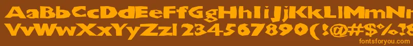 Chunkoblockoxtradark Font – Orange Fonts on Brown Background