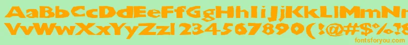 Chunkoblockoxtradark Font – Orange Fonts on Green Background