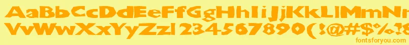 Chunkoblockoxtradark Font – Orange Fonts on Yellow Background