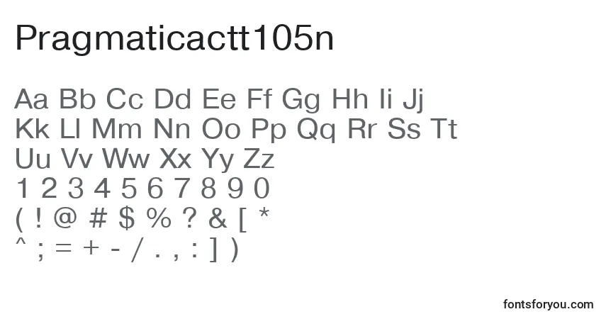 A fonte Pragmaticactt105n – alfabeto, números, caracteres especiais