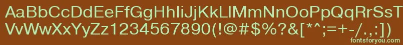 Czcionka Pragmaticactt105n – zielone czcionki na brązowym tle