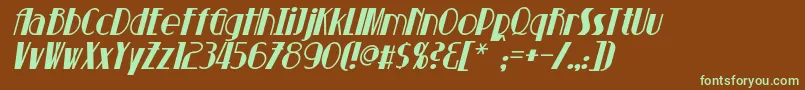 SuchetItalic Font – Green Fonts on Brown Background