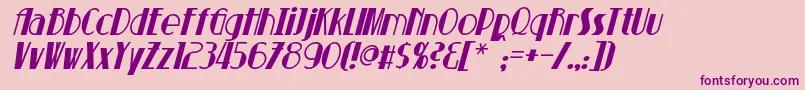 SuchetItalic Font – Purple Fonts on Pink Background