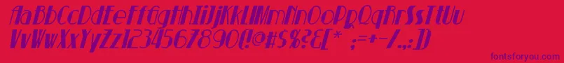 SuchetItalic Font – Purple Fonts on Red Background