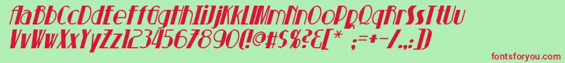 SuchetItalic Font – Red Fonts on Green Background
