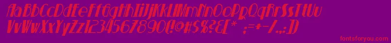 SuchetItalic Font – Red Fonts on Purple Background