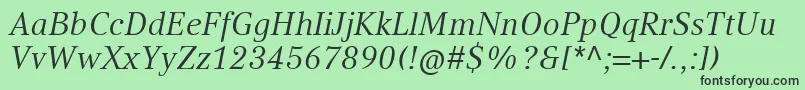 CompatilTextLtComItalic Font – Black Fonts on Green Background