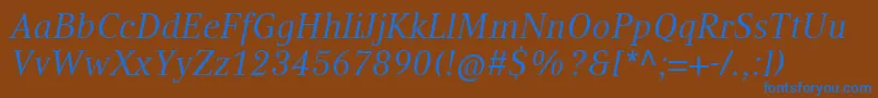 CompatilTextLtComItalic Font – Blue Fonts on Brown Background