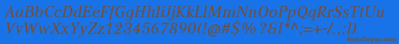 CompatilTextLtComItalic Font – Brown Fonts on Blue Background